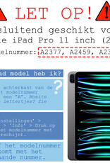 BASEY. Hoesje Geschikt voor iPad Pro 2021 (11 inch) Hoes Case Tablet Hoesje Tri-fold Met Uitsparing Geschikt voor Apple Pencil - Hoes Geschikt voor iPad Pro 11 inch (2021) Hoesje Hard Cover Bookcase Hoes - Lichtblauw