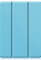 BASEY. Hoesje Geschikt voor iPad Pro 2021 (11 inch) Hoes Case Tablet Hoesje Tri-fold Met Uitsparing Geschikt voor Apple Pencil - Hoes Geschikt voor iPad Pro 11 inch (2021) Hoesje Hard Cover Bookcase Hoes - Lichtblauw