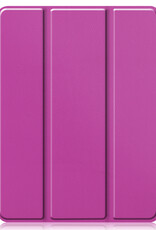 Nomfy Hoes Geschikt voor iPad Pro 2021 (11 inch) Hoes Tri-fold Tablet Hoesje Case Met Uitsparing Geschikt voor Apple Pencil - Hoesje Geschikt voor iPad Pro 11 inch (2021) Hoesje Hardcover Bookcase - Paars