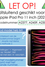 NoXx Hoesje Geschikt voor iPad Pro 2021 (11 inch) Hoesje Case Hard Cover Hoes Book Case Met Uitsparing Geschikt voor Apple Pencil - Lichtblauw