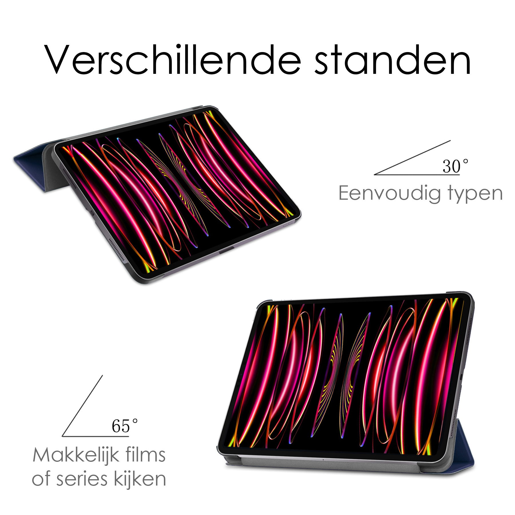 NoXx NoXx iPad Pro 12.9 inch (2022) Hoesje - Donkerblauw