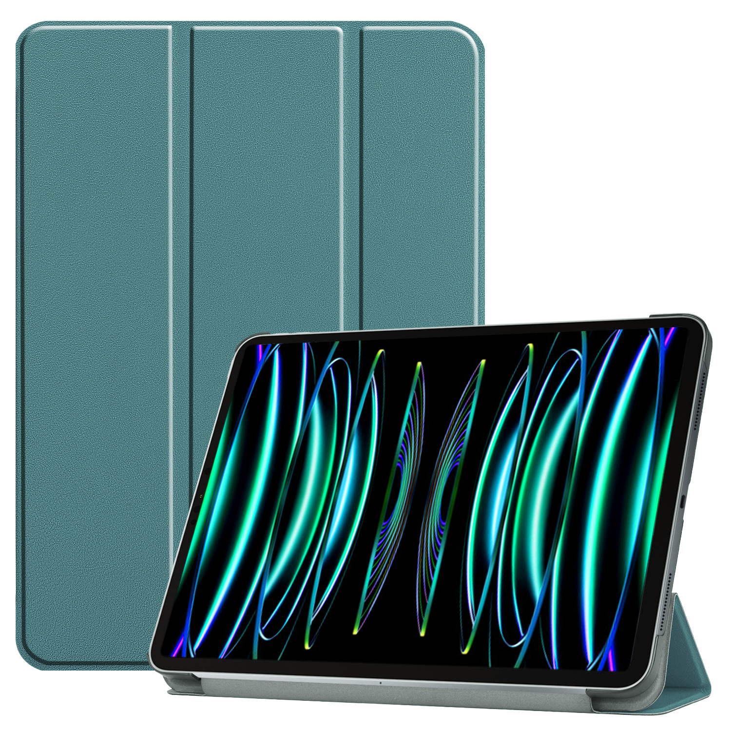 BASEY. BASEY. iPad Pro 12.9 inch (2022) Hoesje - Donkergroen