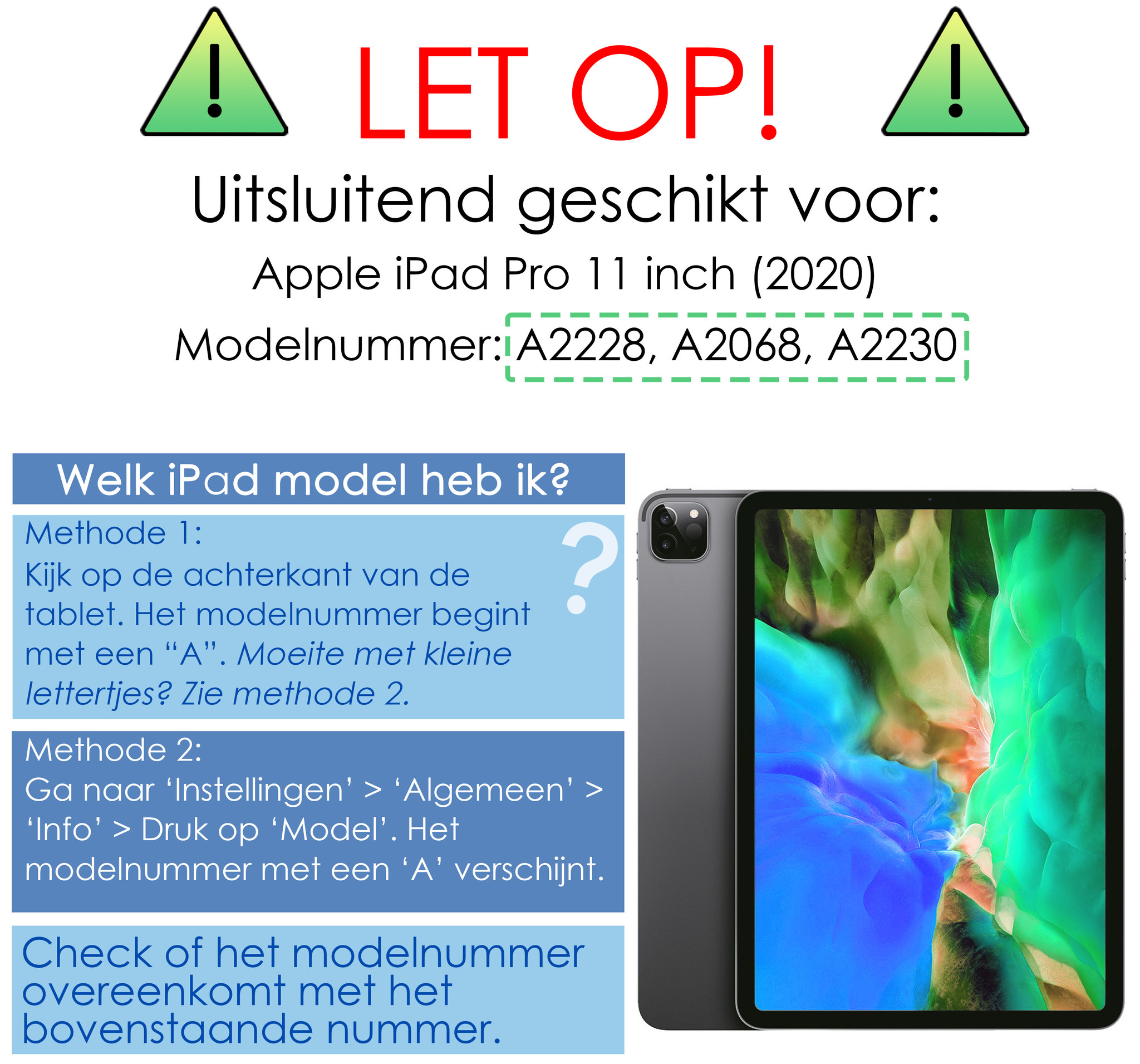 NoXx NoXx iPad Pro 11 inch (2020) Kinderhoes - Lichtblauw