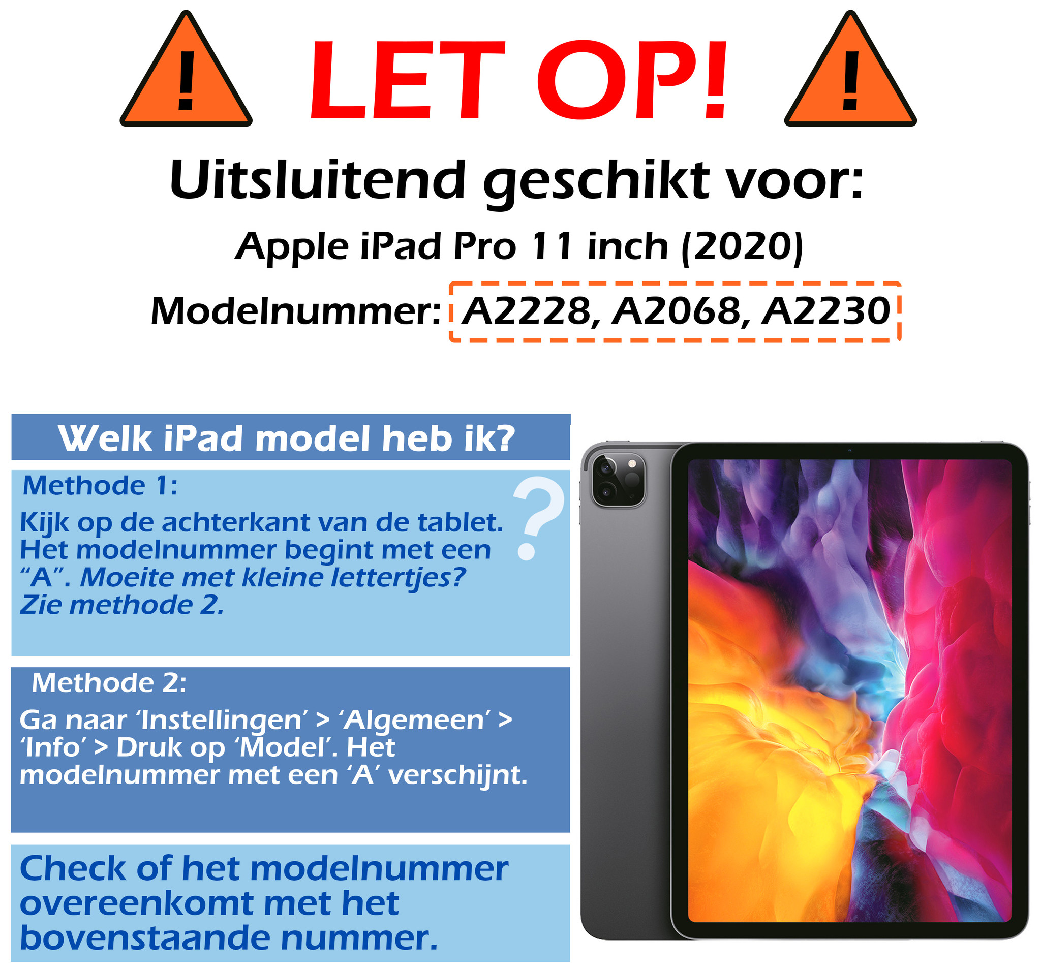 Nomfy Nomfy iPad Pro 11 inch (2020) Kinderhoes - Oranje