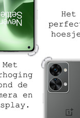 BASEY. Hoes Geschikt voor OnePlus Nord 2T Hoesje Shock Proof Case Hoes Siliconen - Hoesje Geschikt voor OnePlus Nord 2T Hoes Cover Shockproof - Transparant - 2 Stuks