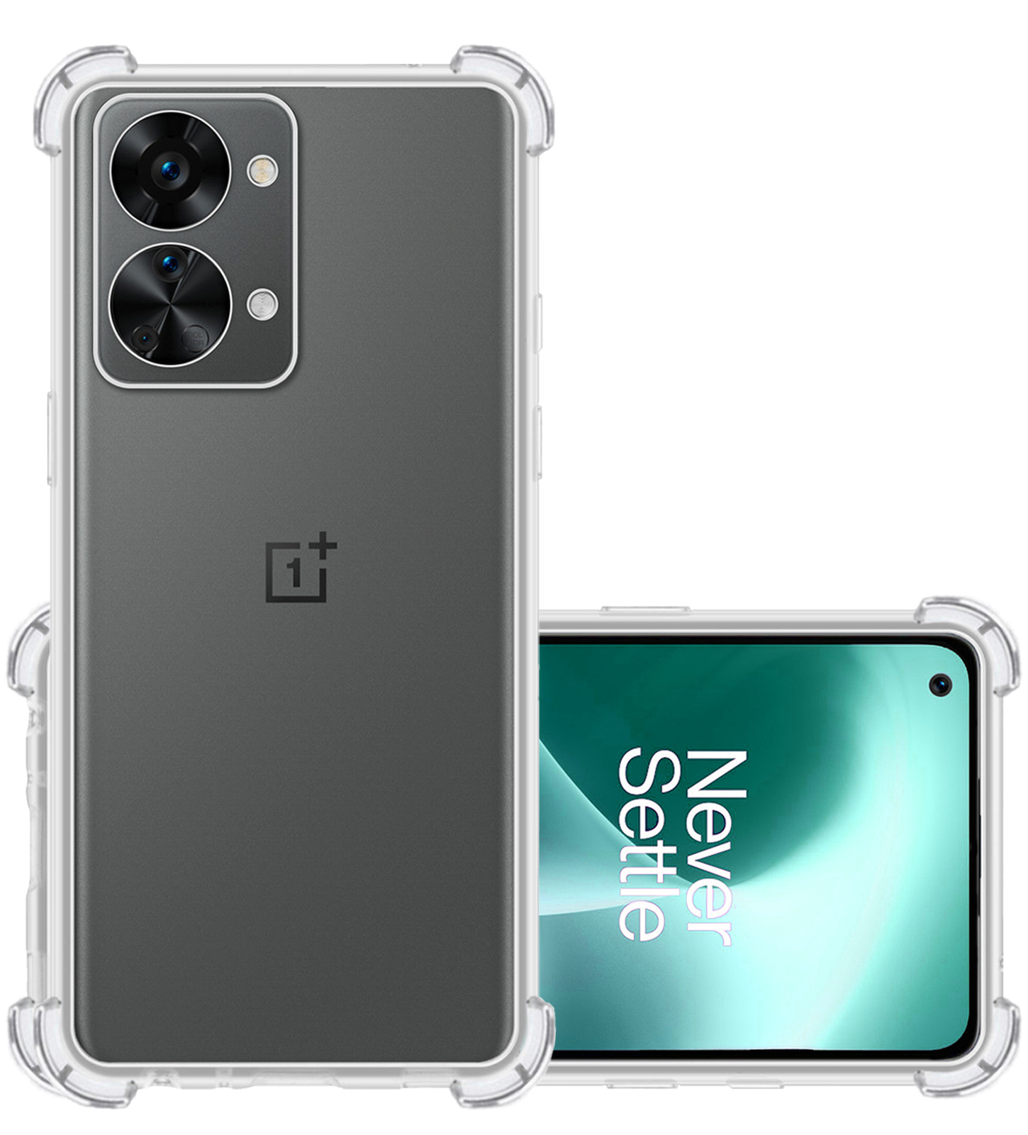 NoXx OnePlus Nord 2T Hoesje Cover Shock Proof Case Hoes - 2x - Transparant