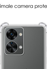 NoXx Hoes Geschikt voor OnePlus Nord 2T Hoesje Siliconen Cover Shock Proof Back Case Shockproof Hoes - Transparant - 2x