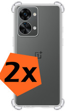 Nomfy Hoesje Geschikt voor OnePlus Nord 2T Hoesje Shock Proof Cover Case Shockproof - Hoes Geschikt voor OnePlus Nord 2T Hoes Siliconen Back Case - Transparant - 2 PACK
