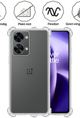 Nomfy Hoesje Geschikt voor OnePlus Nord 2T Hoesje Shock Proof Cover Case Shockproof - Hoes Geschikt voor OnePlus Nord 2T Hoes Siliconen Back Case - Transparant - 2 PACK