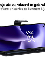 Nomfy Hoesje Geschikt voor OnePlus Nord 2T Hoes Bookcase Flipcase Book Cover - Hoes Geschikt voor OnePlus Nord 2T Hoesje Book Case - Zwart