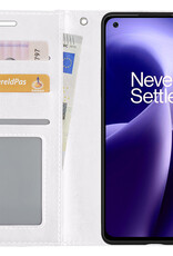 Nomfy Hoesje Geschikt voor OnePlus Nord 2T Hoes Bookcase Flipcase Book Cover - Hoes Geschikt voor OnePlus Nord 2T Hoesje Book Case - Wit