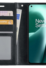 NoXx Hoes Geschikt voor OnePlus Nord 2T Hoesje Book Case Hoes Flip Cover Wallet Bookcase - Zwart