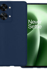 BASEY. Hoes Geschikt voor OnePlus Nord 2T Hoesje Siliconen Back Cover Case - Hoesje Geschikt voor OnePlus Nord 2T Hoes Cover Hoesje - Donkerblauw