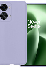 BASEY. Hoes Geschikt voor OnePlus Nord 2T Hoesje Siliconen Back Cover Case - Hoesje Geschikt voor OnePlus Nord 2T Hoes Cover Hoesje - Lila