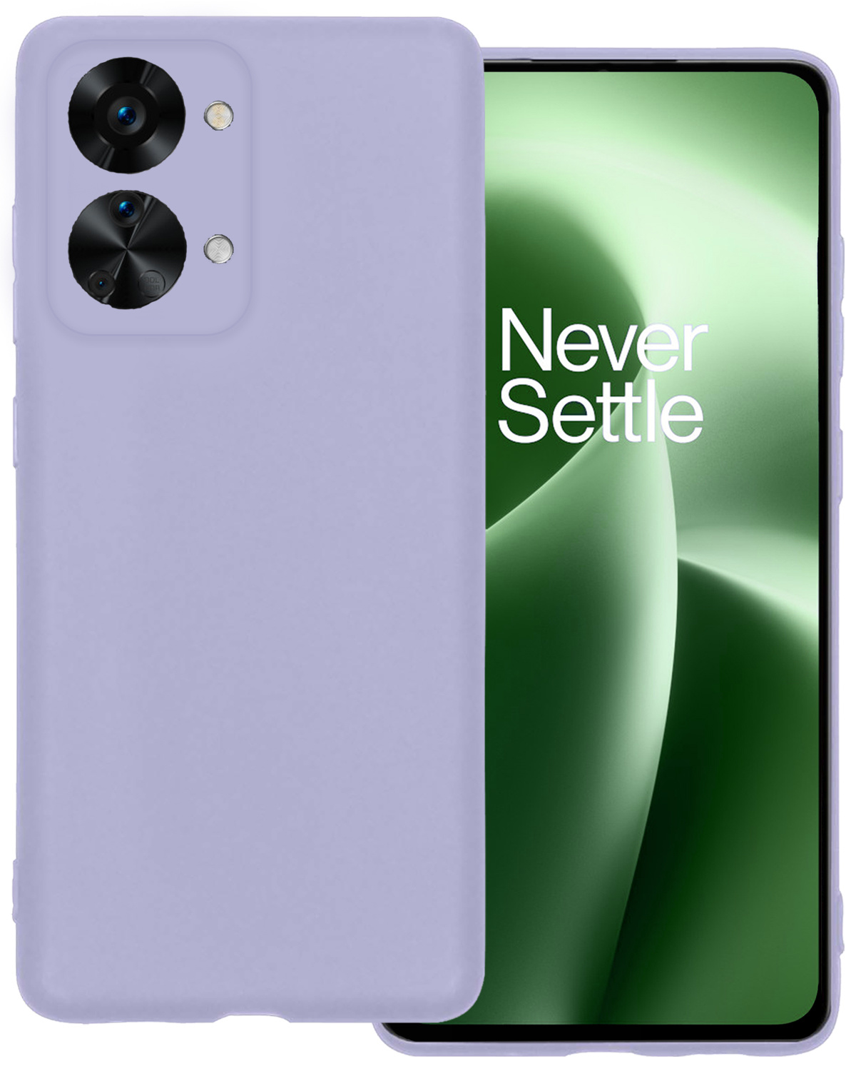 BASEY. Hoes Geschikt voor OnePlus Nord 2T Hoesje Siliconen Back Cover Case - Hoesje Geschikt voor OnePlus Nord 2T Hoes Cover Hoesje - Lila