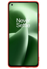 BASEY. Hoes Geschikt voor OnePlus Nord 2T Hoesje Siliconen Back Cover Case - Hoesje Geschikt voor OnePlus Nord 2T Hoes Cover Hoesje - Rood