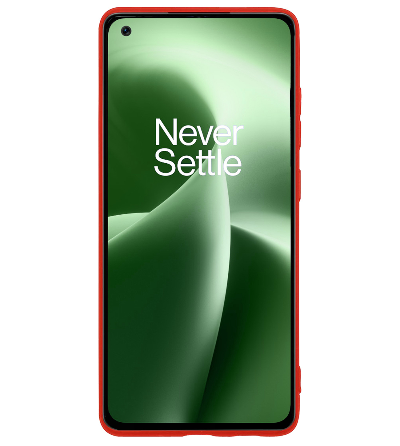 BASEY. Hoes Geschikt voor OnePlus Nord 2T Hoesje Siliconen Back Cover Case - Hoesje Geschikt voor OnePlus Nord 2T Hoes Cover Hoesje - Rood