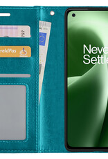 BASEY. Hoes Geschikt voor OnePlus Nord 2T Hoesje Bookcase Hoes Flip Case Book Cover - Hoesje Geschikt voor OnePlus Nord 2T Hoes Book Case Hoesje - Turquoise