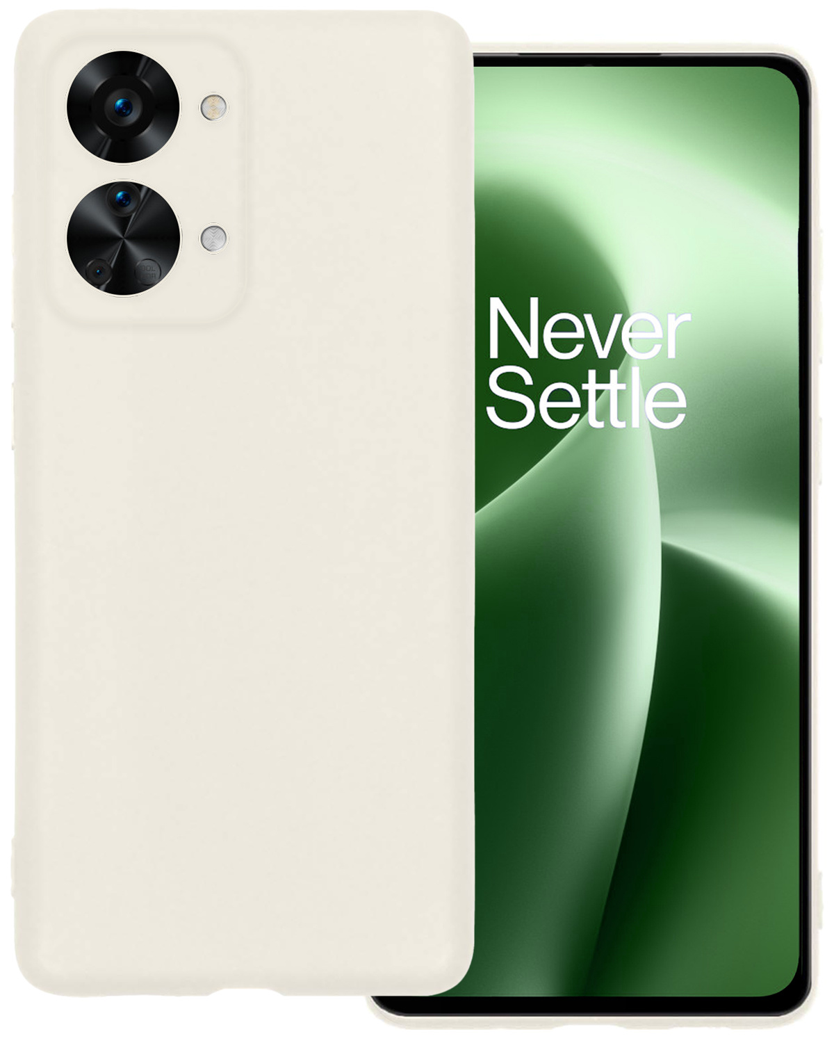 BASEY. Hoes Geschikt voor OnePlus Nord 2T Hoesje Siliconen Back Cover Case - Hoesje Geschikt voor OnePlus Nord 2T Hoes Cover Hoesje - Wit