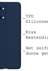 BASEY. Hoes Geschikt voor OnePlus Nord 2T Hoesje Siliconen Back Cover Case - Hoesje Geschikt voor OnePlus Nord 2T Hoes Cover Hoesje - Donkerblauw - 2 Stuks