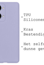 BASEY. Hoes Geschikt voor OnePlus Nord 2T Hoesje Siliconen Back Cover Case - Hoesje Geschikt voor OnePlus Nord 2T Hoes Cover Hoesje - Lila - 2 Stuks