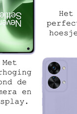BASEY. Hoes Geschikt voor OnePlus Nord 2T Hoesje Siliconen Back Cover Case - Hoesje Geschikt voor OnePlus Nord 2T Hoes Cover Hoesje - Lila - 2 Stuks