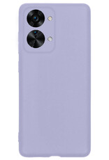 BASEY. Hoes Geschikt voor OnePlus Nord 2T Hoesje Siliconen Back Cover Case - Hoesje Geschikt voor OnePlus Nord 2T Hoes Cover Hoesje - Lila - 2 Stuks