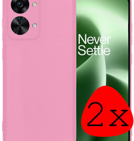 BASEY. BASEY. OnePlus Nord 2T Hoesje Siliconen - Lichtroze - 2 PACK