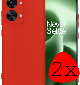 BASEY. BASEY. OnePlus Nord 2T Hoesje Siliconen - Rood - 2 PACK