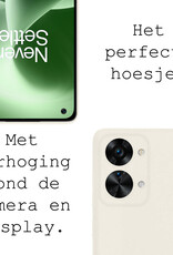 BASEY. Hoes Geschikt voor OnePlus Nord 2T Hoesje Siliconen Back Cover Case - Hoesje Geschikt voor OnePlus Nord 2T Hoes Cover Hoesje - Wit - 2 Stuks