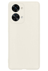 BASEY. Hoes Geschikt voor OnePlus Nord 2T Hoesje Siliconen Back Cover Case - Hoesje Geschikt voor OnePlus Nord 2T Hoes Cover Hoesje - Wit - 2 Stuks