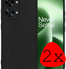 BASEY. OnePlus Nord 2T Hoesje Siliconen - Zwart - 2 PACK