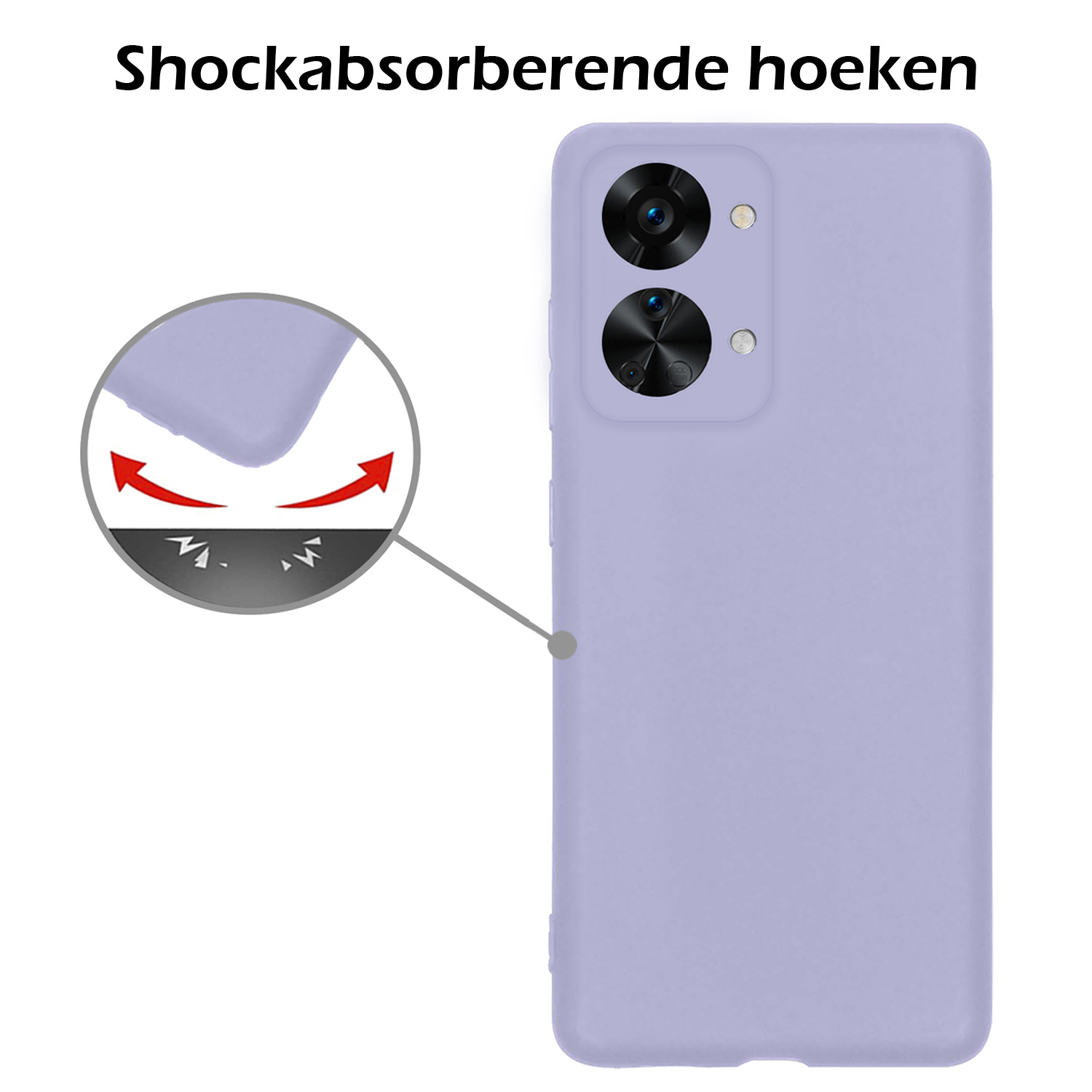 Nomfy Hoesje Geschikt voor OnePlus Nord 2T Hoesje Siliconen Cover Case - Hoes Geschikt voor OnePlus Nord 2T Hoes Back Case - Lila