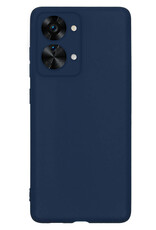 Nomfy Hoesje Geschikt voor OnePlus Nord 2T Hoesje Siliconen Cover Case - Hoes Geschikt voor OnePlus Nord 2T Hoes Back Case - Donkerblauw