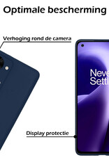 Nomfy Hoesje Geschikt voor OnePlus Nord 2T Hoesje Siliconen Cover Case - Hoes Geschikt voor OnePlus Nord 2T Hoes Back Case - Donkerblauw