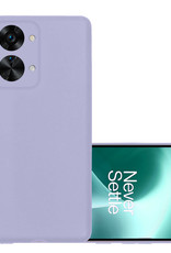 NoXx Hoes Geschikt voor OnePlus Nord 2T Hoesje Cover Siliconen Back Case Hoes - Lila