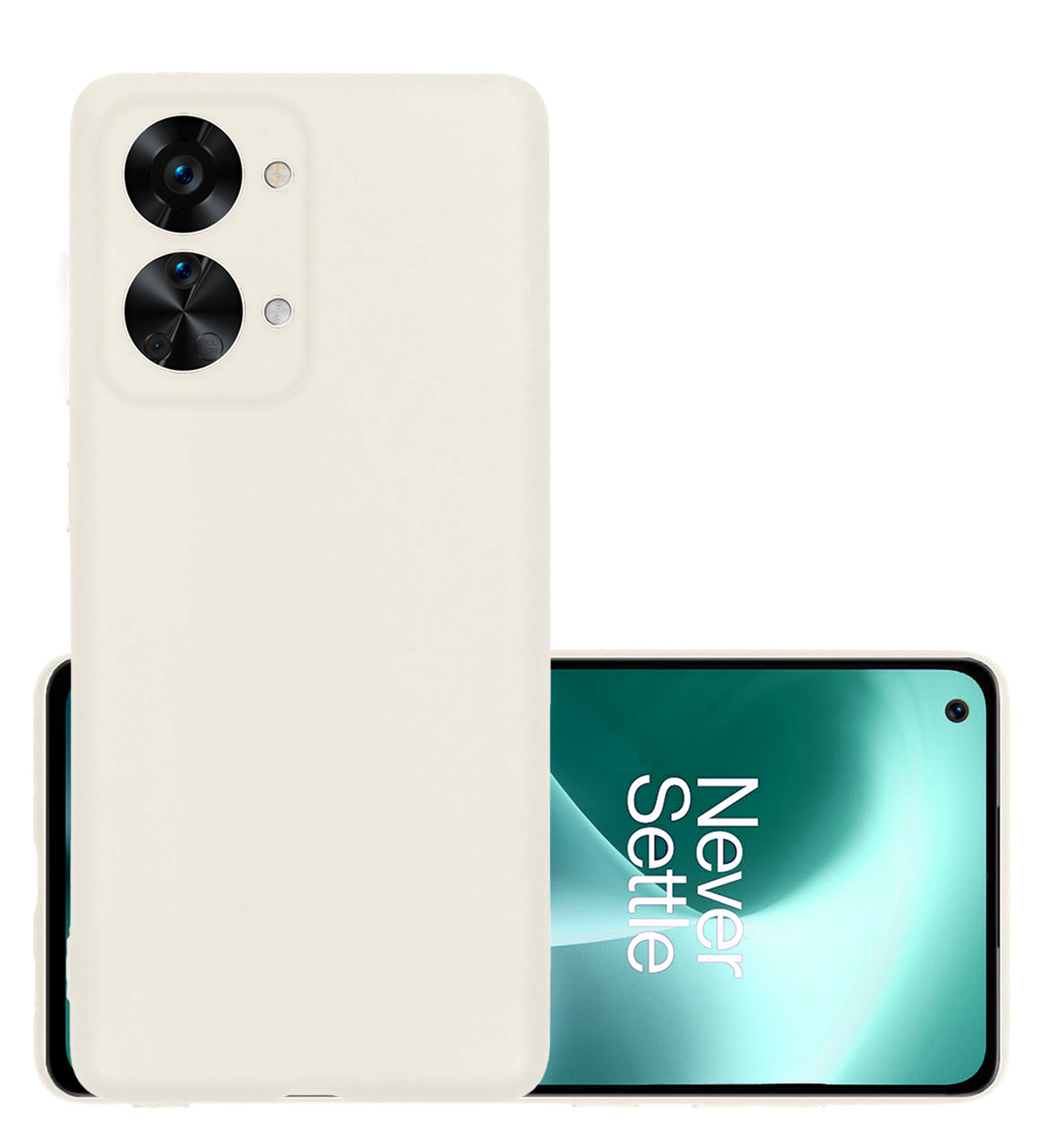 NoXx Hoes Geschikt voor OnePlus Nord 2T Hoesje Cover Siliconen Back Case Hoes - Wit