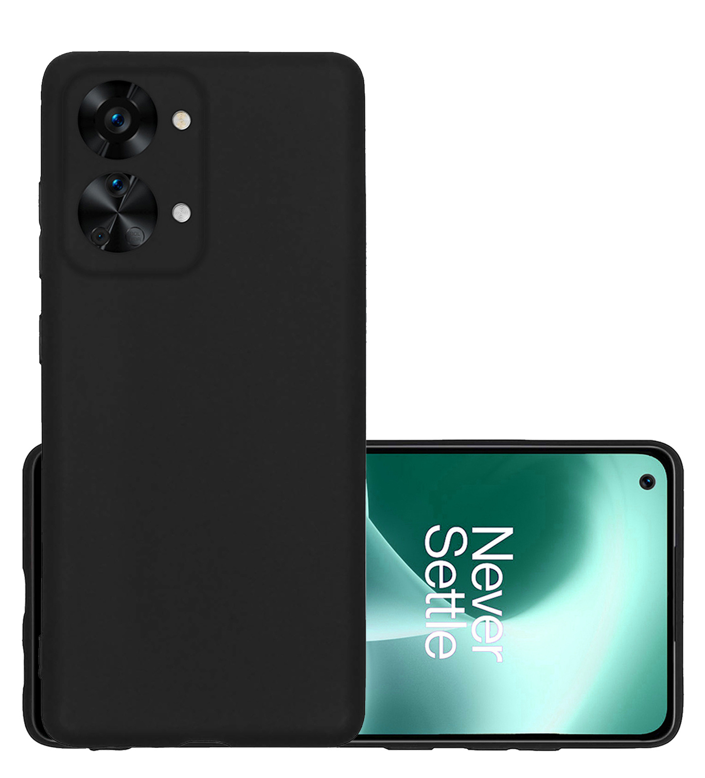 NoXx Hoes Geschikt voor OnePlus Nord 2T Hoesje Cover Siliconen Back Case Hoes - Zwart