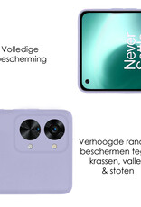 NoXx Hoes Geschikt voor OnePlus Nord 2T Hoesje Cover Siliconen Back Case Hoes - Lila - 2x