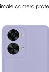 NoXx Hoes Geschikt voor OnePlus Nord 2T Hoesje Cover Siliconen Back Case Hoes - Lila - 2x