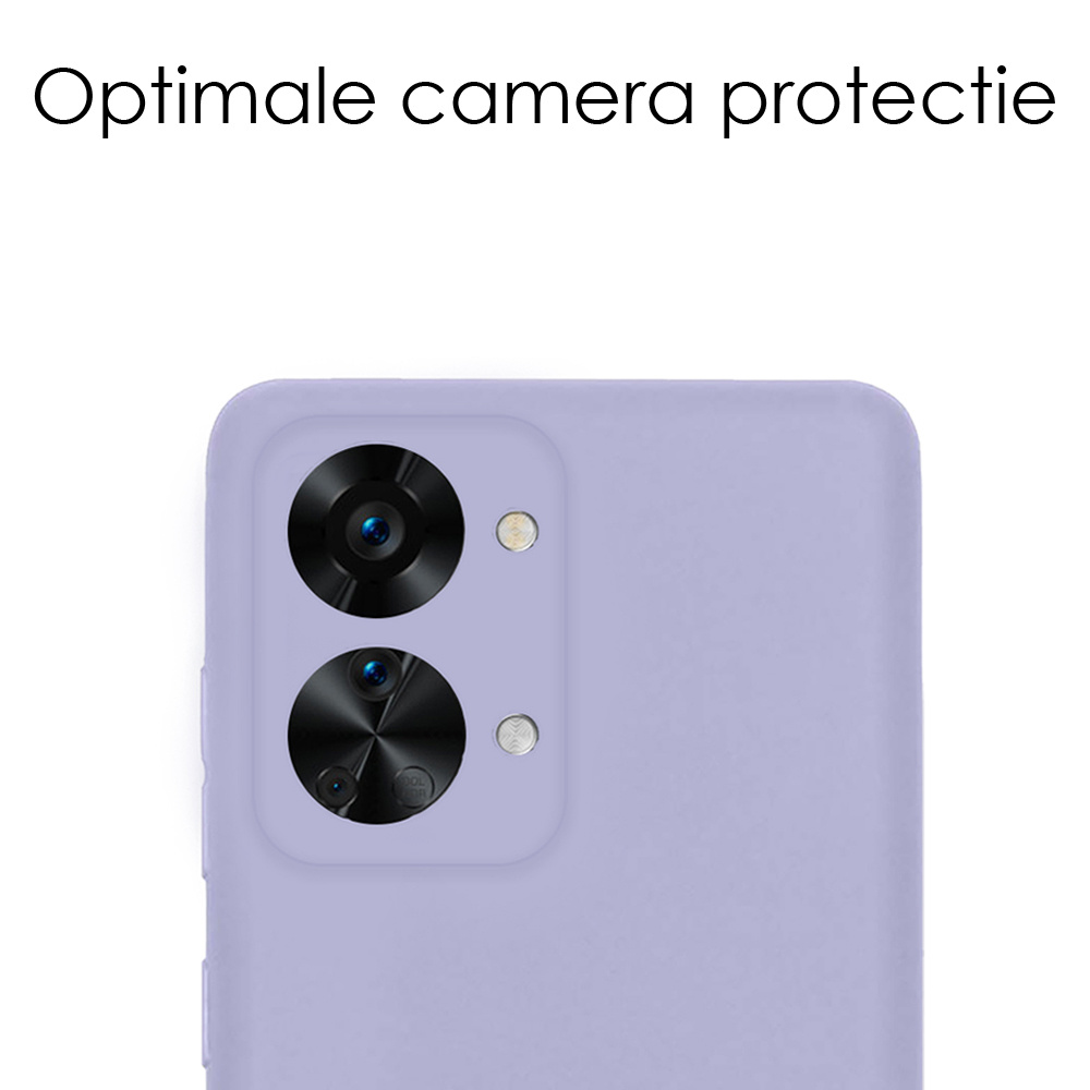 NoXx Hoes Geschikt voor OnePlus Nord 2T Hoesje Cover Siliconen Back Case Hoes - Lila - 2x