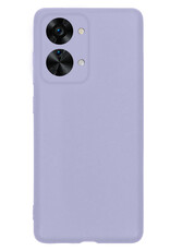 NoXx Hoes Geschikt voor OnePlus Nord 2T Hoesje Cover Siliconen Back Case Hoes - Lila - 2x