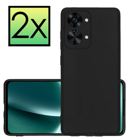 NoXx NoXx OnePlus Nord 2T Hoesje Siliconen - Zwart - 2 PACK