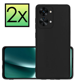 NoXx OnePlus Nord 2T Hoesje Siliconen - Zwart - 2 PACK
