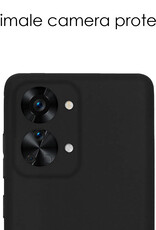 NoXx Hoes Geschikt voor OnePlus Nord 2T Hoesje Cover Siliconen Back Case Hoes - Zwart - 2x