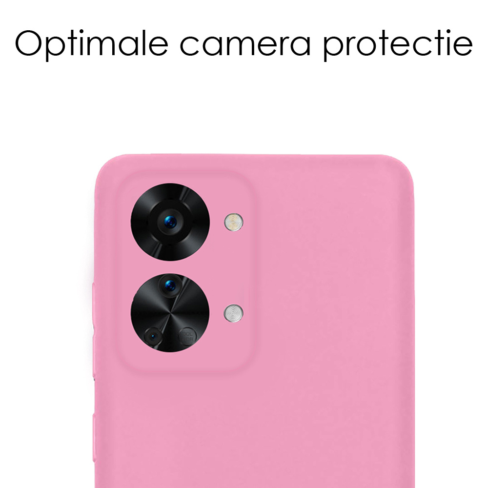 NoXx Hoes Geschikt voor OnePlus Nord 2T Hoesje Cover Siliconen Back Case Hoes - Lichtroze - 2x