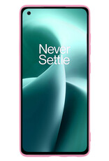 NoXx Hoes Geschikt voor OnePlus Nord 2T Hoesje Cover Siliconen Back Case Hoes - Lichtroze - 2x