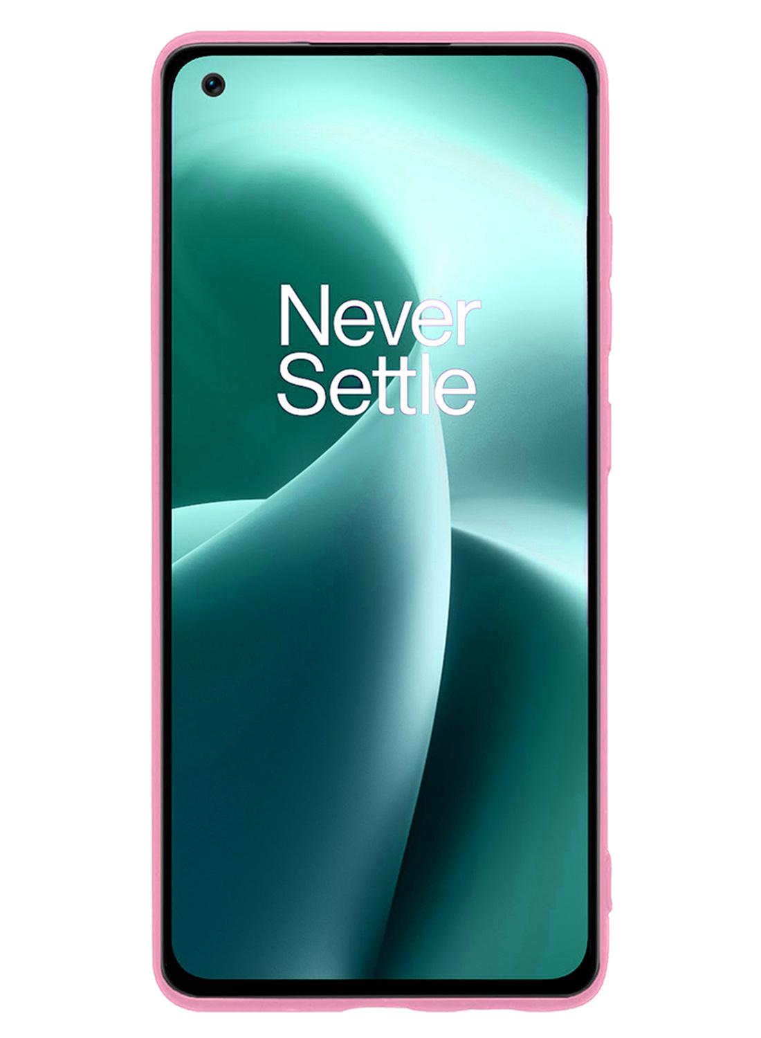 NoXx Hoes Geschikt voor OnePlus Nord 2T Hoesje Cover Siliconen Back Case Hoes - Lichtroze - 2x