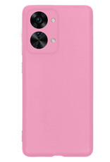 NoXx Hoes Geschikt voor OnePlus Nord 2T Hoesje Cover Siliconen Back Case Hoes - Lichtroze - 2x