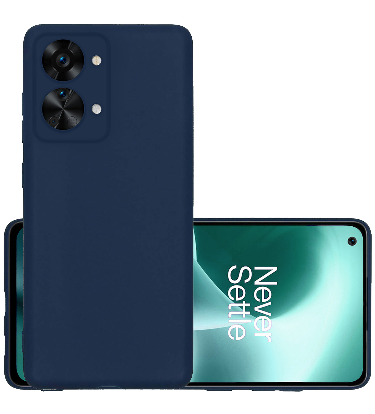 NoXx Hoes Geschikt voor OnePlus Nord 2T Hoesje Cover Siliconen Back Case Hoes - Donkerblauw